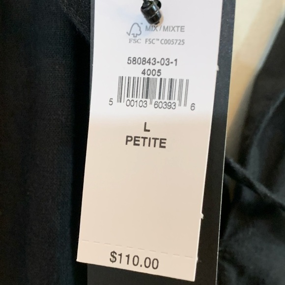 Banana Republic Black Linen Blend Knee Length Dress NWT LP - Picture 14 of 14